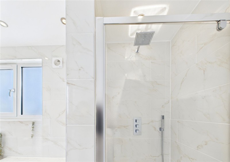 This is the bathroom at Luxury Beach Stay with Hot Tub, Burry Port