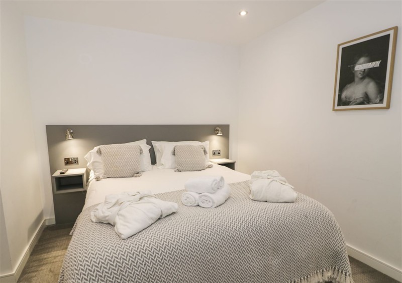 One of the bedrooms at Luxury Lodge 44, Dyserth
