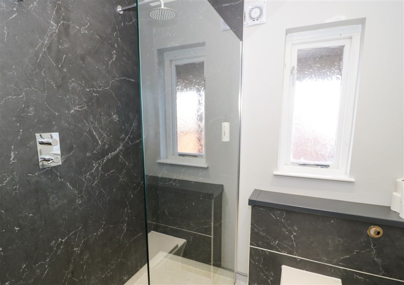 This is the bathroom at Luxury Lodge 44, Dyserth