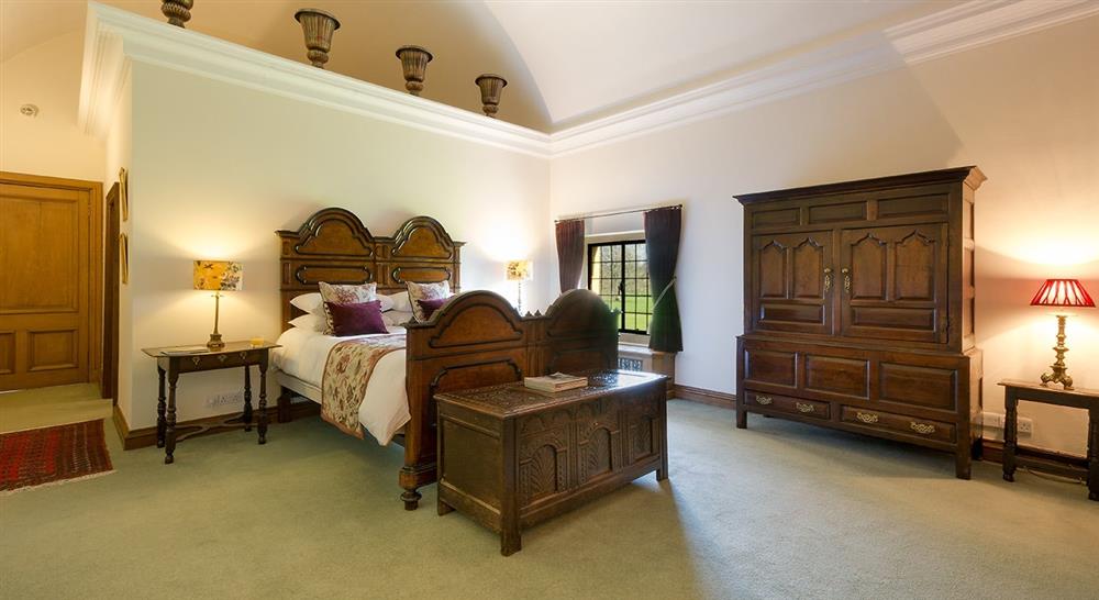 The grand master bedroom at Lyle's Apartment in Yeovil, Somerset