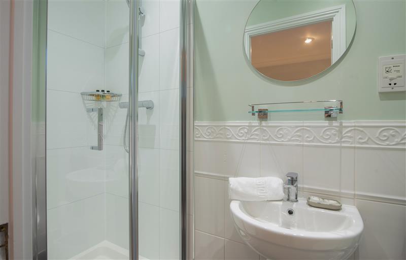 This is the bathroom at Lyme Bay View, Lyme Regis