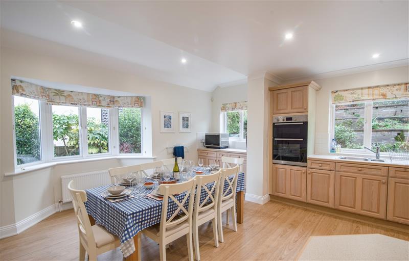 This is the kitchen at Lyme Bay View, Lyme Regis