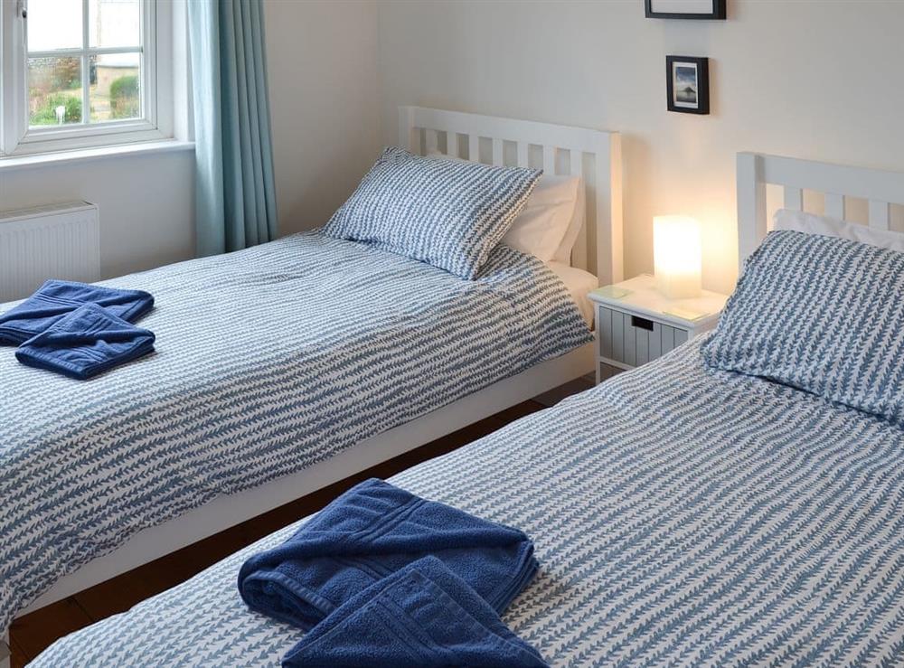 Comfortable twin bedroom at Lyndale in Penzance, Cornwall