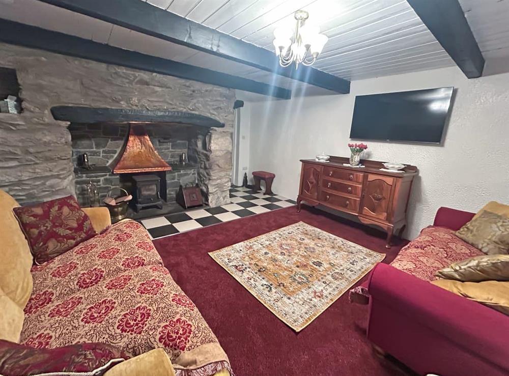 Living room at Lyndene Cottage in Carmel, near Caernarfon, Gwynedd