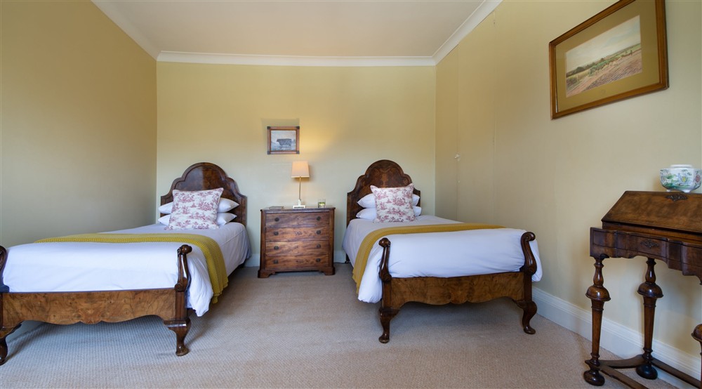 First-floor twin bedroom at Lytes Cary in Somerton, Somerset