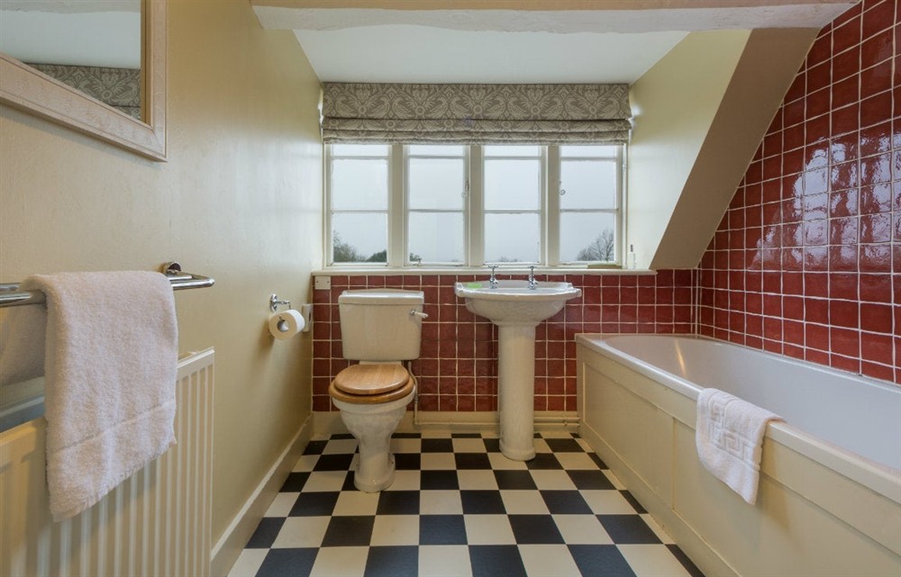 The second-floor bathroom at Lytes Cary in Somerton, Somerset