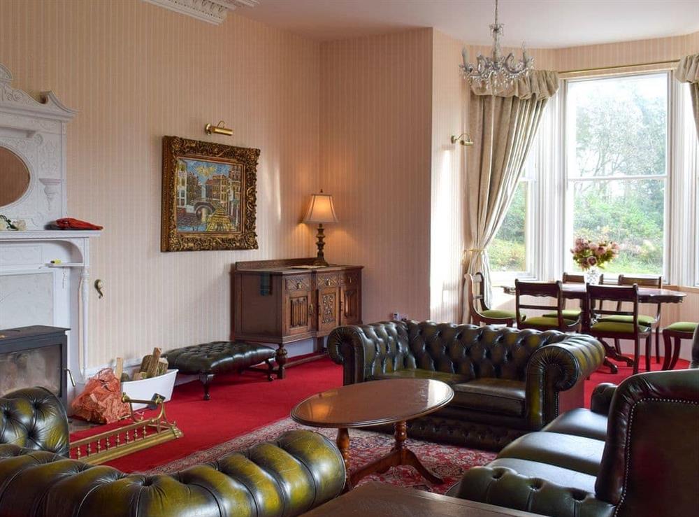 Living room at Machermore Castle in Newton Stewart, Dumfries and Galloway, Wigtownshire