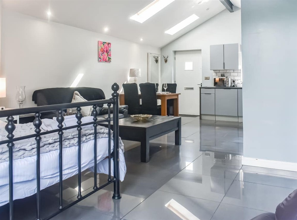 Open plan living space at Madeline Cottage in Clitheroe, Lancashire
