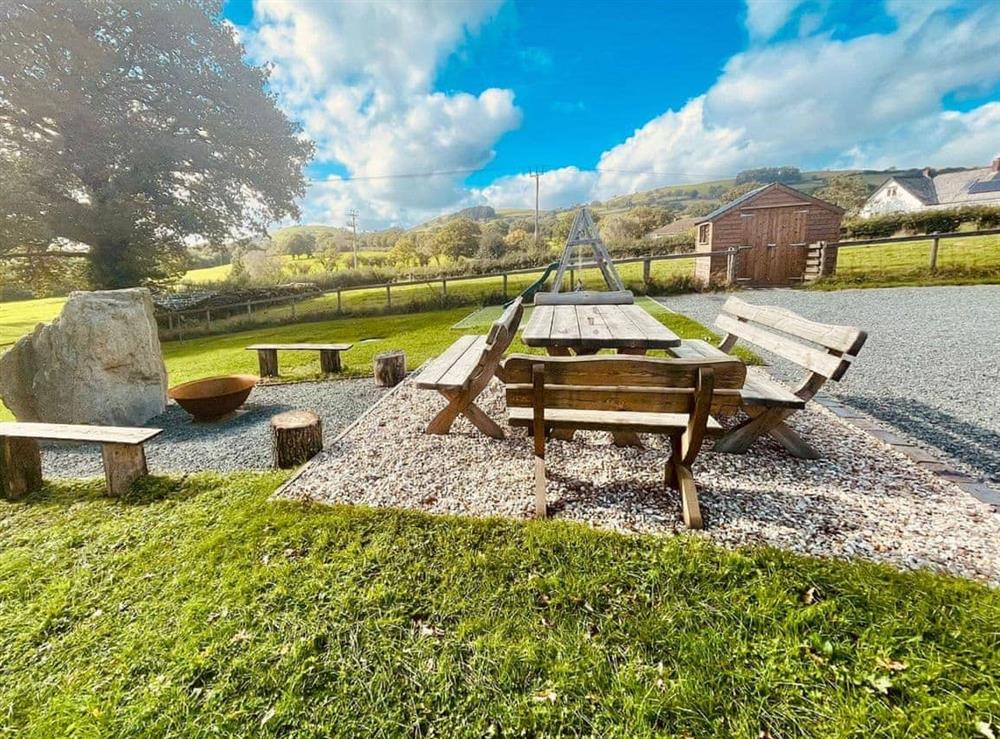 Garden and grounds at Maen Llwyd in Llanyre, near Llandrindod Wells, Powys