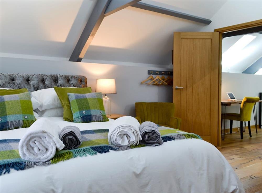 Bedroom at Maes Merlin in Llanddeusant, near Llangadog, Carmarthenshire, Dyfed
