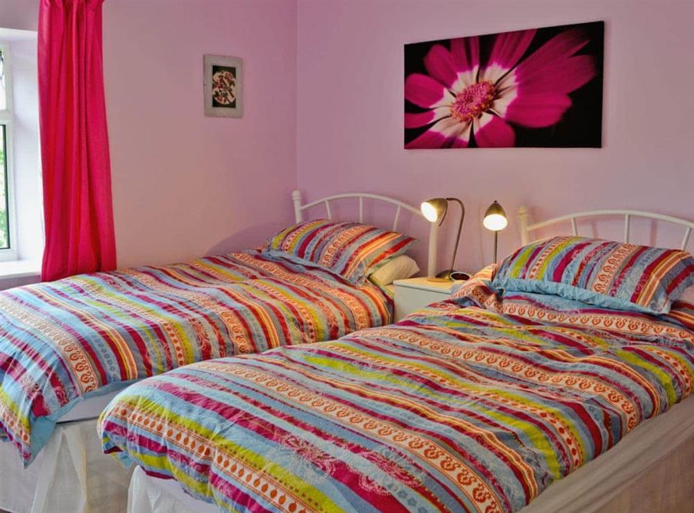 Twin bedroom at Maes-yr-Adwy in Abergorlech, Dyfed
