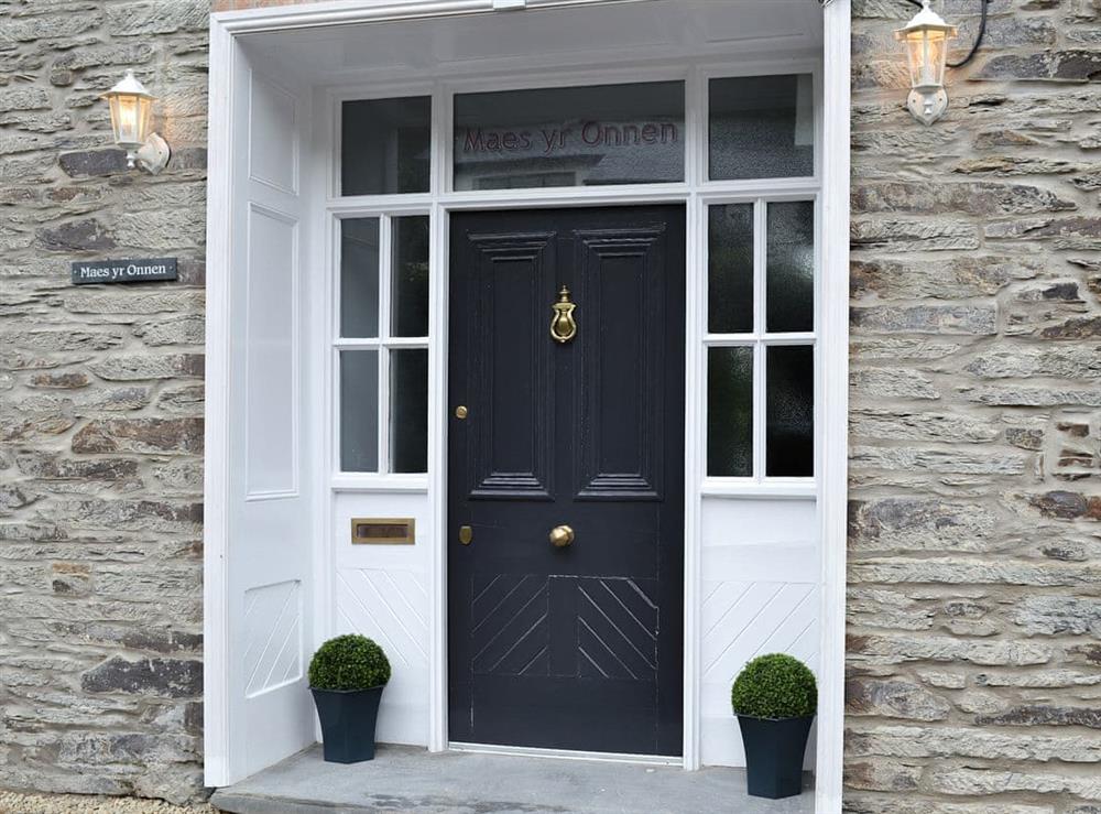 Elegant front door at Maes Yr Onnen in Abercych, near Cardigan, Dyfed