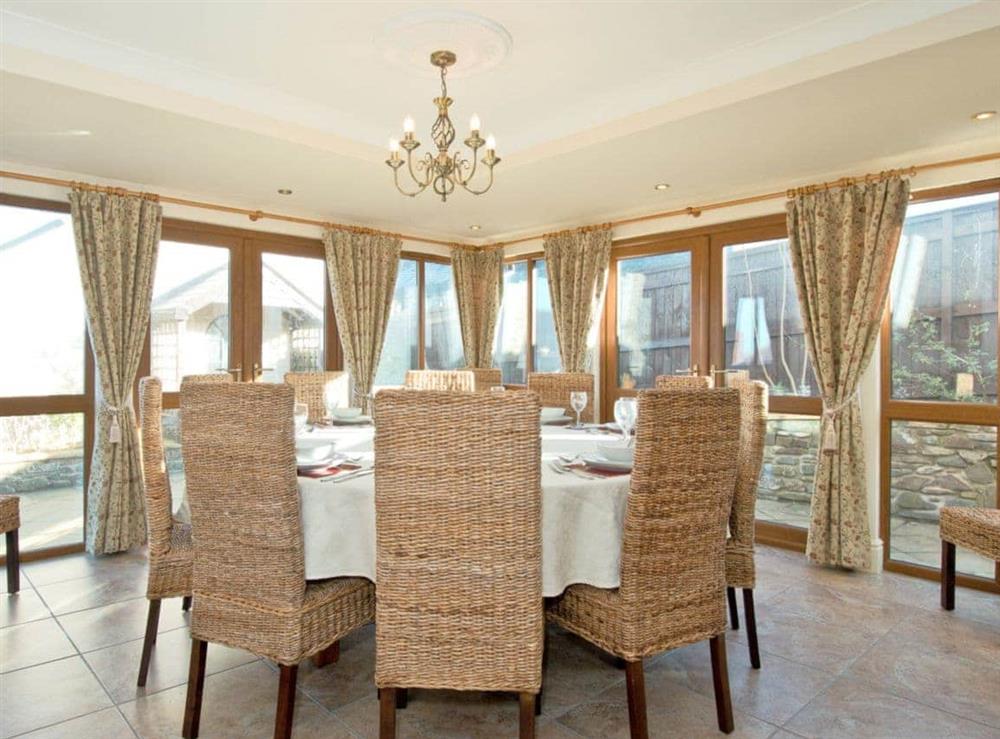Light and airy dining area at Magnolia Cottage in Aberaeron, Dyfed