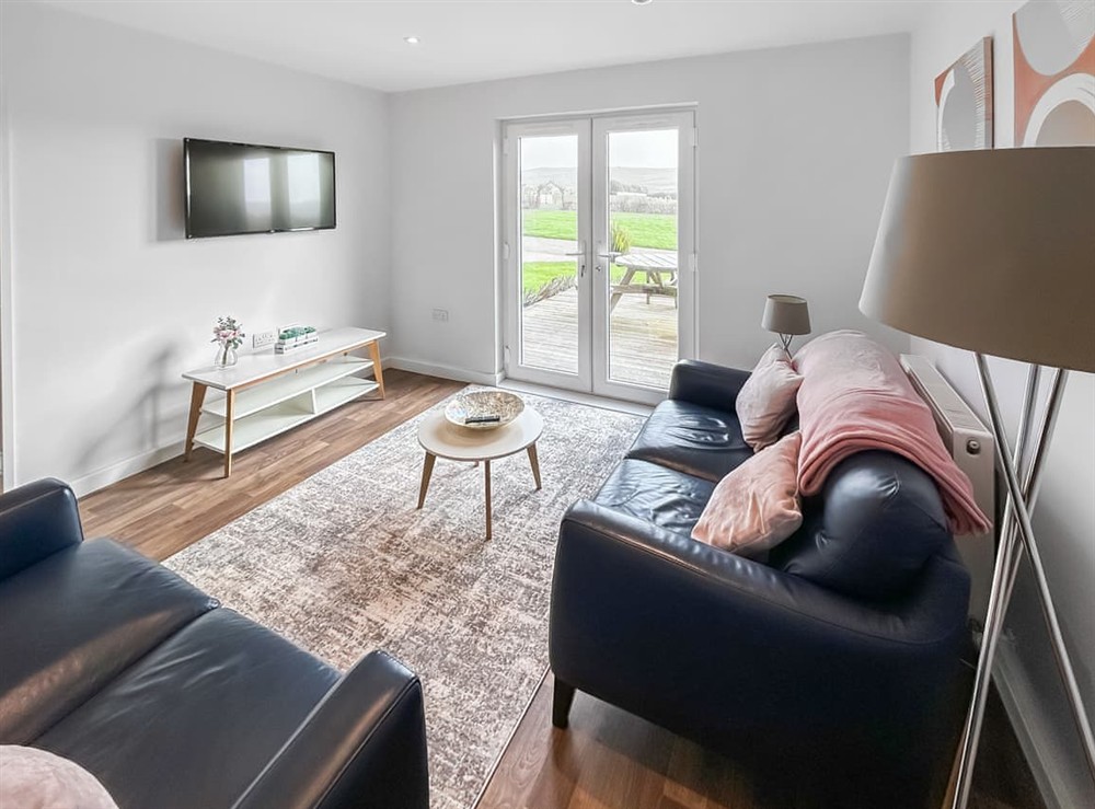 Open plan living space at Magnolia Lodge in Sunset Lakes, Isle Of Man