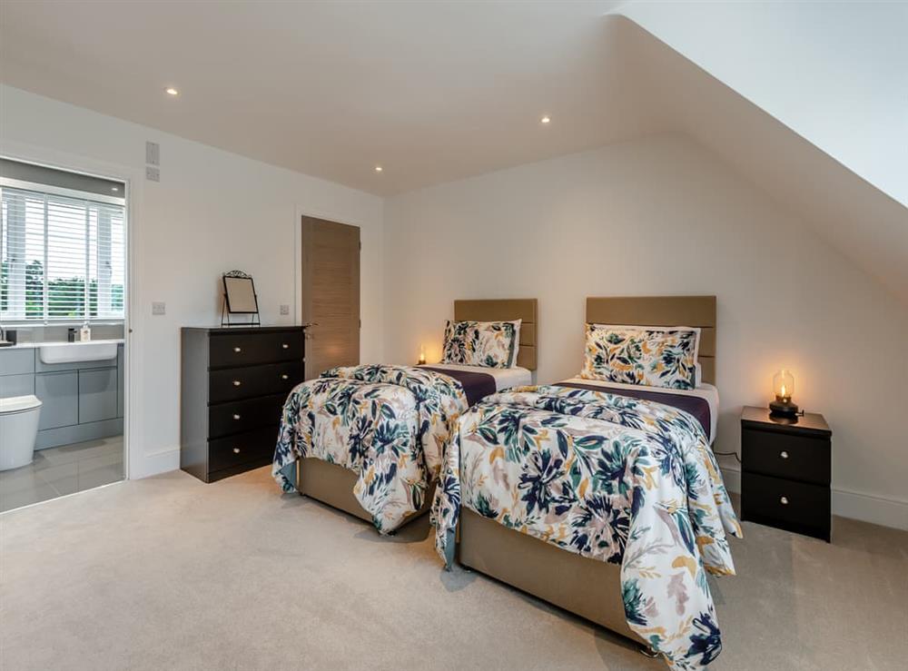 Twin bedroom at Magpies in Melbury Osmond, near Dorchester, Dorset