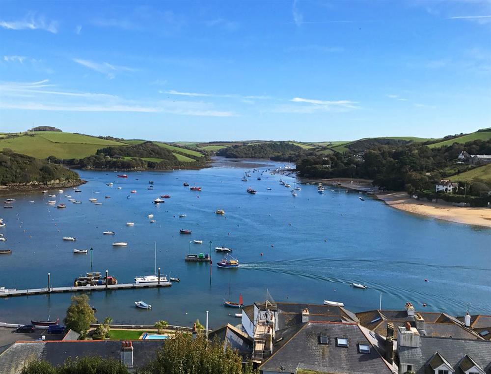 Stunning views from the open plan living accommodation at Main Top Apartment in , Salcombe