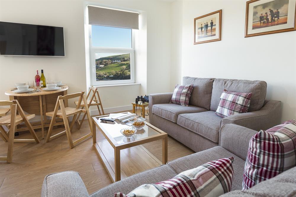 Very comfortable sitting area with wonderful views at Main Top Apartment in , Salcombe
