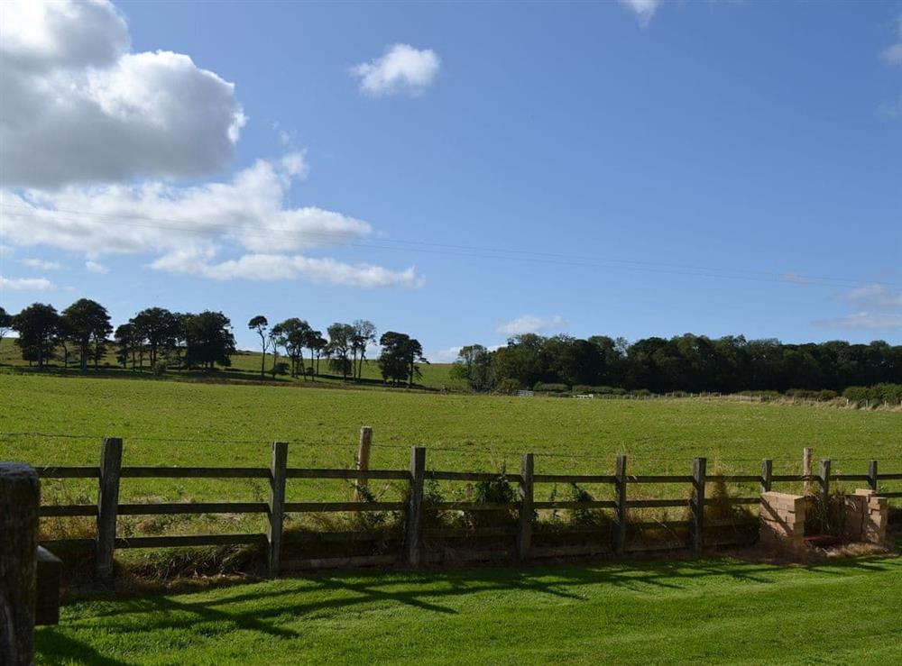 Splendid views over open farmland at Mains Cottage in Belford, near Bamburgh, Northumberland