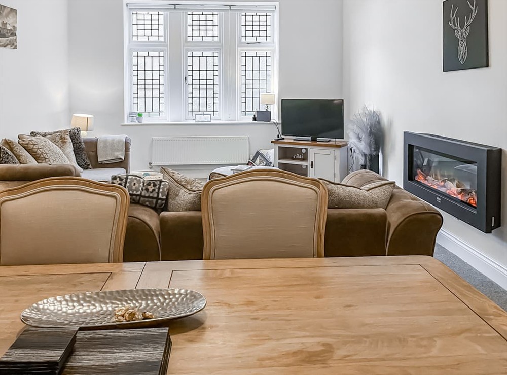 Living room/dining room at Malcolm Miller House in Alnmouth, Northumberland