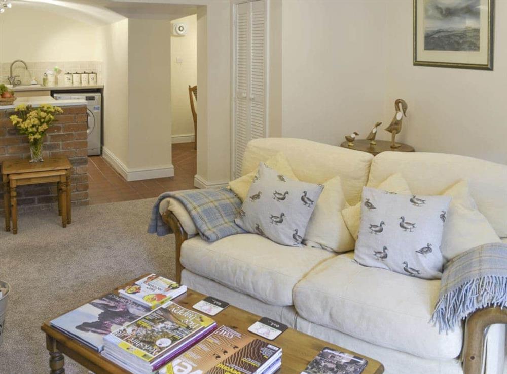 Comfy seating in lounge area at Mallard Cottage in Holmfirth, West Yorkshire