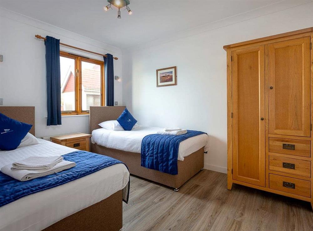 Comfortable second twin bedroom at Mallard in Wroxham, Norfolk., Great Britain