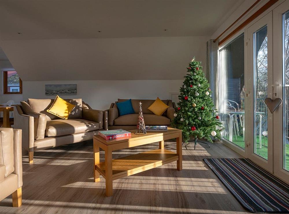 Seasonal décor within living area at Mallard in Wroxham, Norfolk., Great Britain