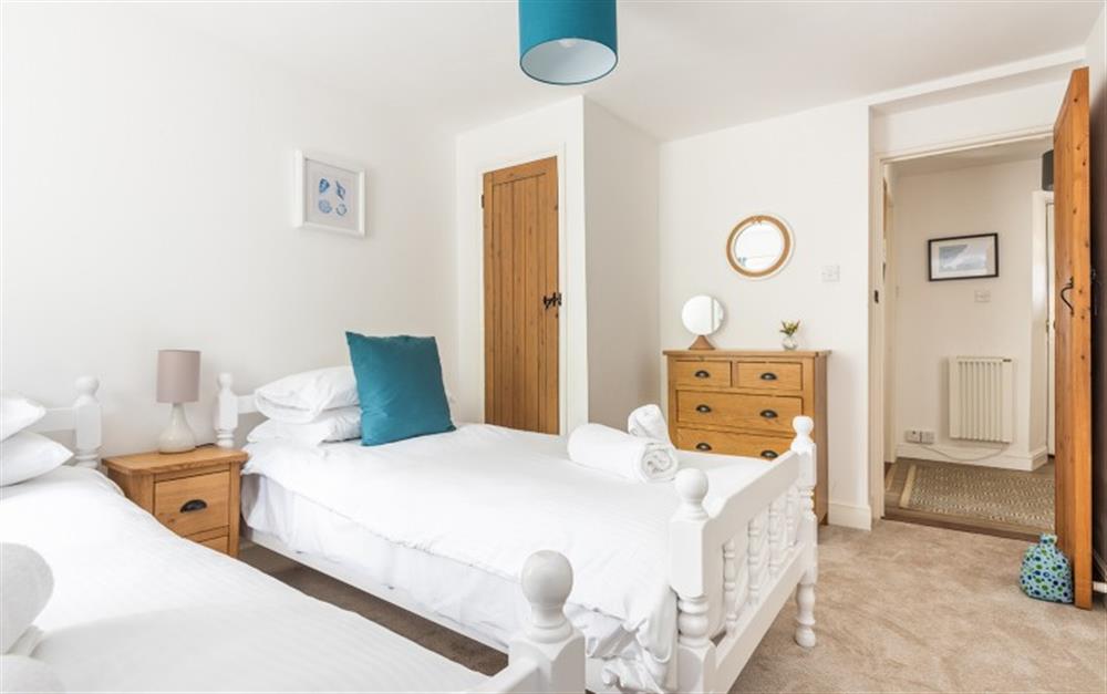 One of the 2 bedrooms at Mallards in Noss Mayo