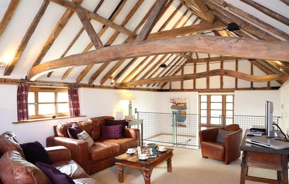 beamed living room at Mallingdown Farm, Piltdown, Sussex