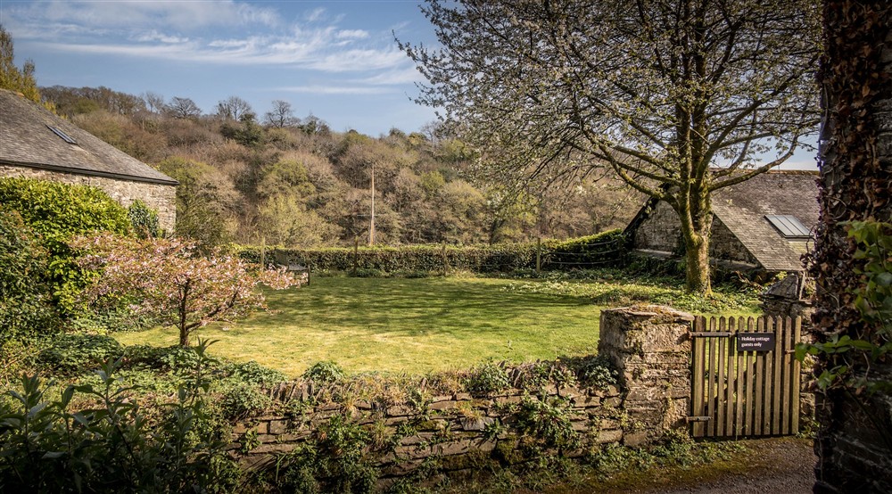 The private garden across the road at Malt House in Saltash, Cornwall