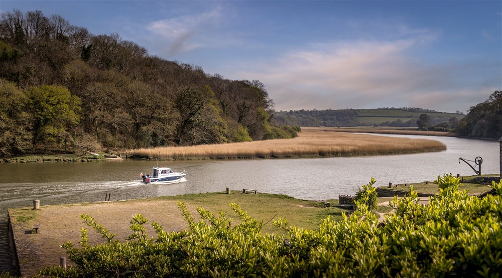 The view of the River Tamar from the garden at Malt House in Saltash, Cornwall