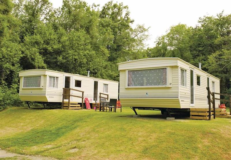 Caravan setting at Manleigh Park in Combe Martin, Devon