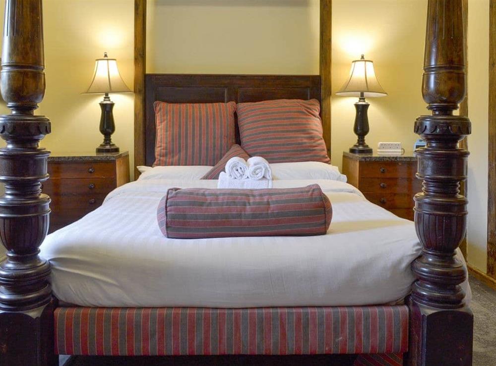 Elegant four poster double bedroom at Manners in Alport, Nr Bakewell, Derbyshire., Great Britain
