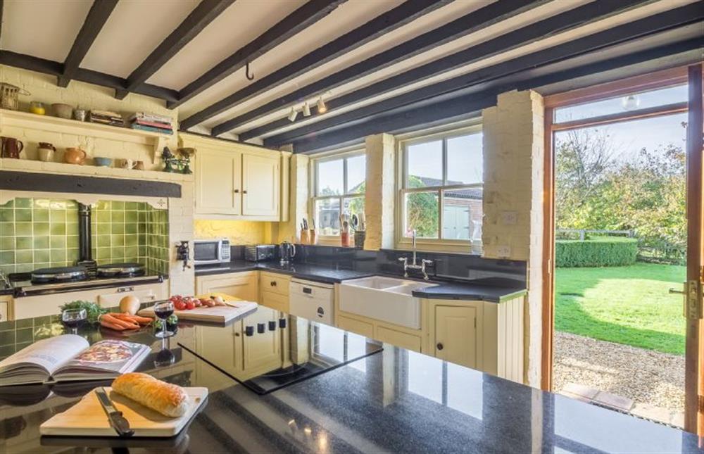 Ground floor: The gorgeous kitchen has an aga and conventional cooker at Manningham House, Ringstead near Hunstanton