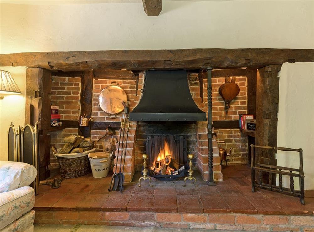 Welcoming living room with open fire (photo 2) at Manor Cottage in Eckington, near Pershore, Worcestershire