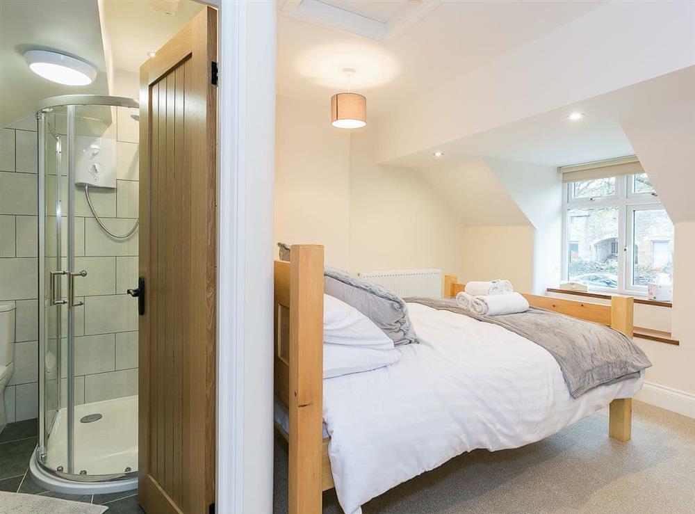 Double bedroom at Manor Cottage in Wardlow, near Buxton, Derbyshire, England