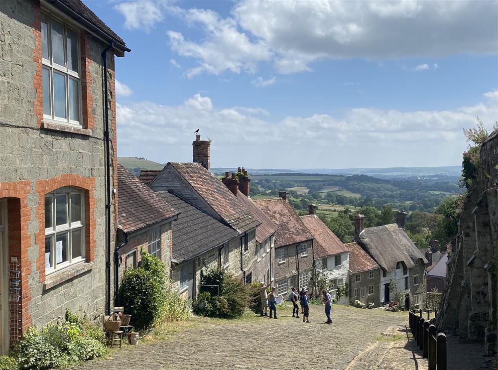 The popular hilltop town of Shaftesbury is just twenty minutes away