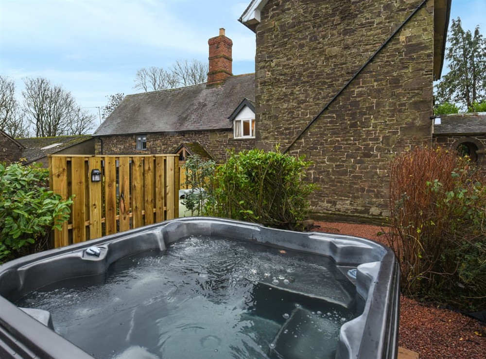 Hot tub at Manor Farmhouse in Church Stretton, Shropshire