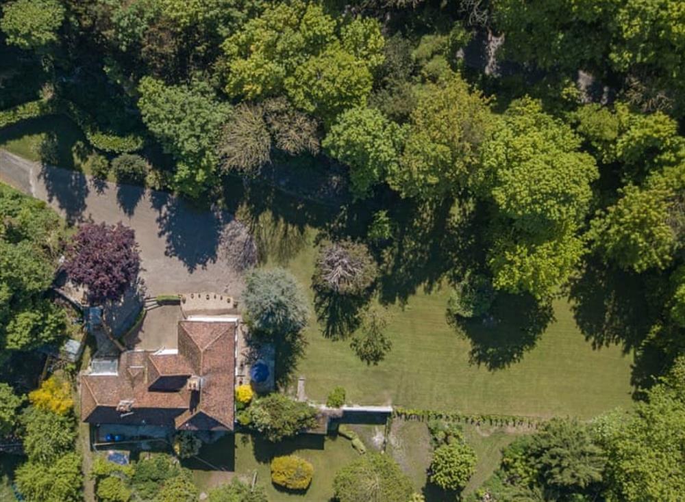 Aerial view at Manor Farmhouse in Deal, England