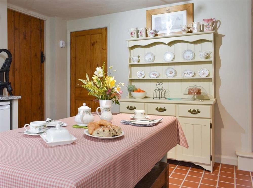 Convenient dining area within kitchen at Manor House Cottage in Holme on Swale, near Thirsk, North Yorkshire