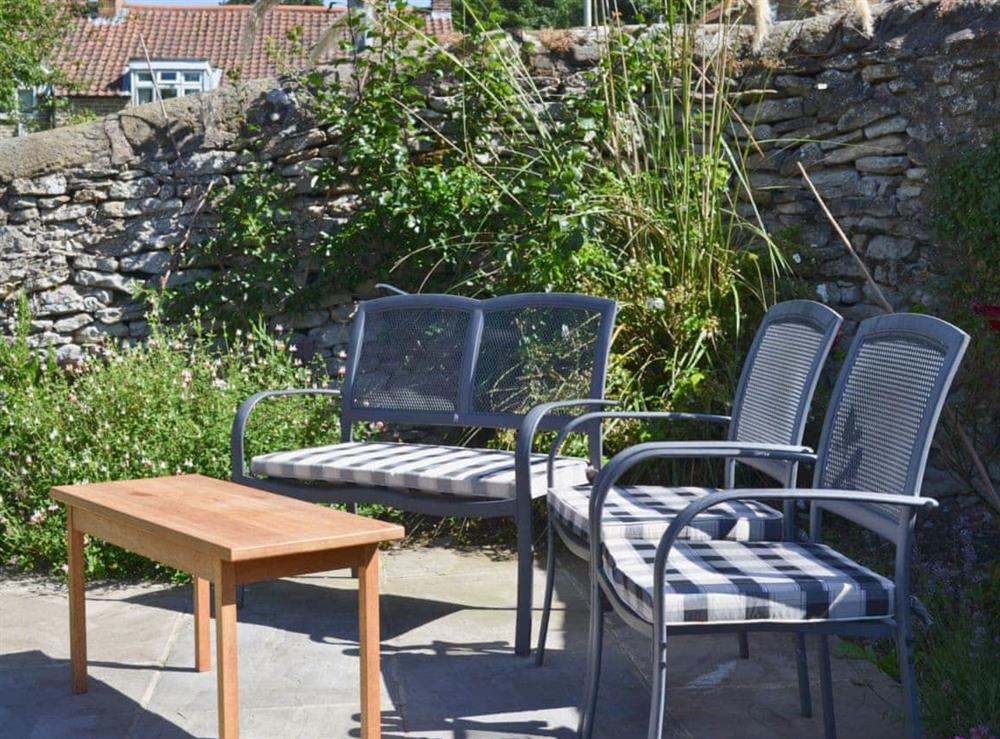Sitting-out-area at Manor House Dairy Cottage in East Ayton, near Scarborough, North Yorkshire