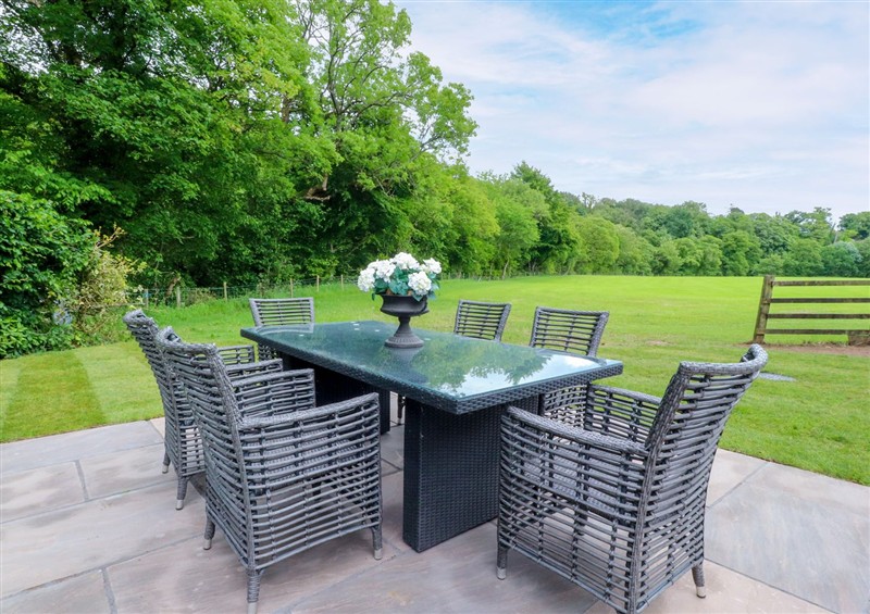 This is the patio at Manor Lodge, Clitheroe