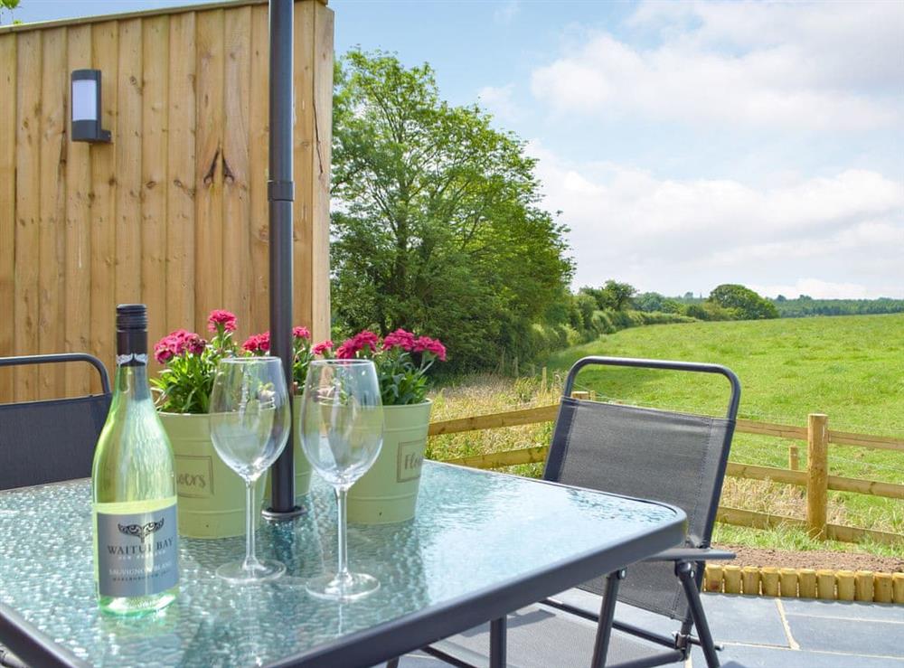 Delightful sitting out area on an additional patio area at Manor Lodge Stables in Wiston, near Haverfordwest, Dyfed