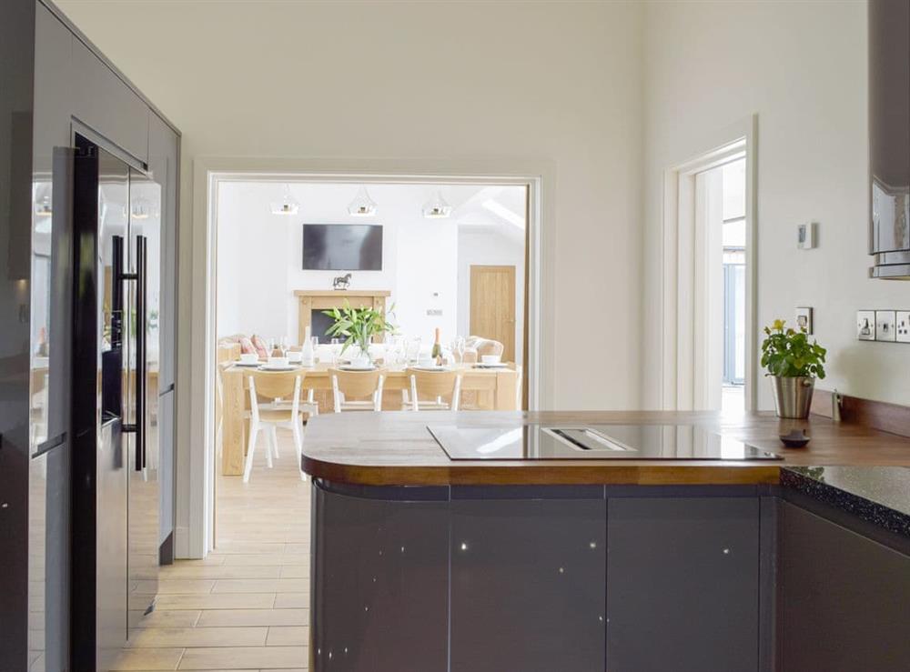 Spacious kitchen with open-aspect to living areas at Manor Lodge Stables in Wiston, near Haverfordwest, Dyfed