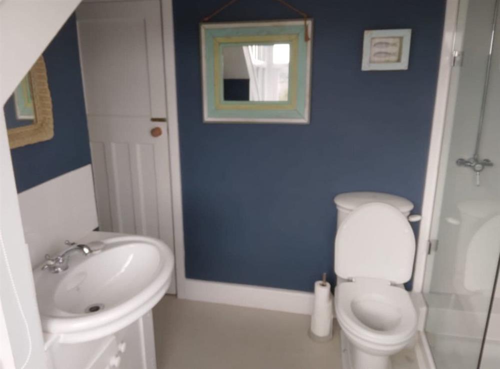 This is the bathroom at Manorbier Boat House in Manorbier, Pembrokeshire, Dyfed