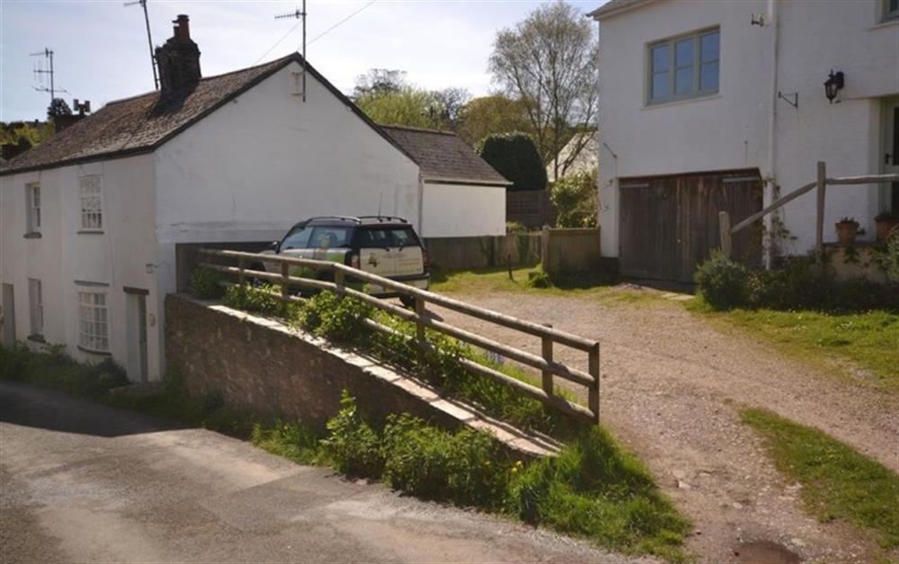 The reserved parking area, just a few yards down the lane. at Maple Cottage in Slapton