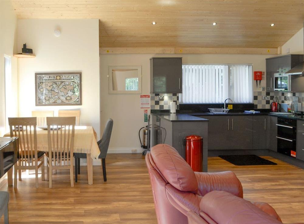 Spacious open plan living space at Maple Lodge in Otterburn, near Bellingham, Northumberland