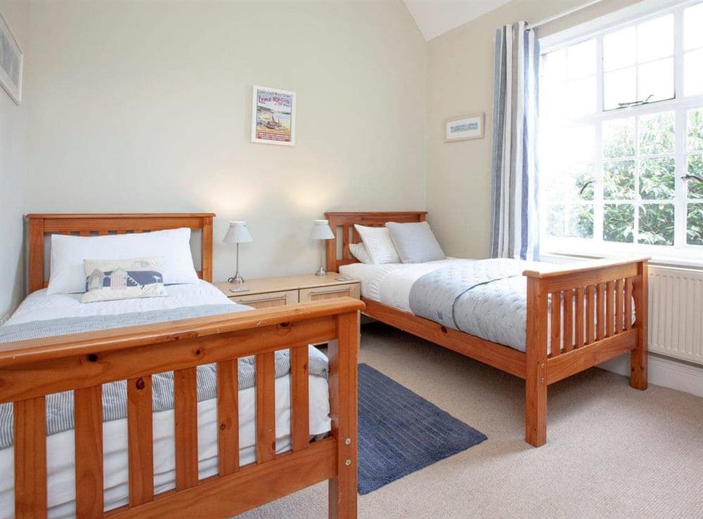 Twin bedroom at Marbles in Rousdon, near Lyme Regis, Dorset., Great Britain
