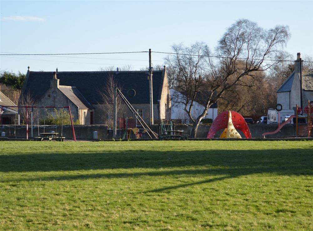 Village park and children’s play area at March Brown in Garmouth, near Elgin, Moray, Morayshire