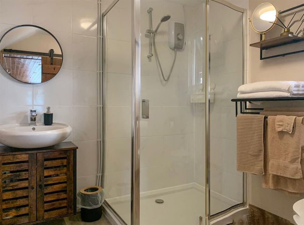 Shower room at Mardin in Boyton, near Launceston, Cornwall