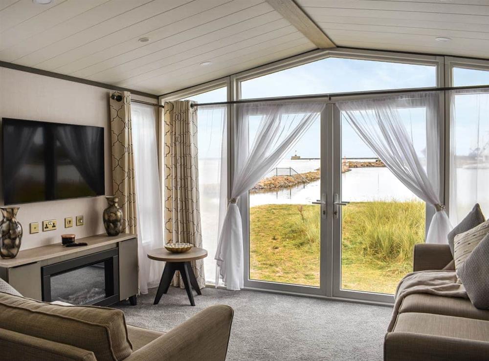 Open plan living space at Marina Escape One in Peterhead, Aberdeenshire